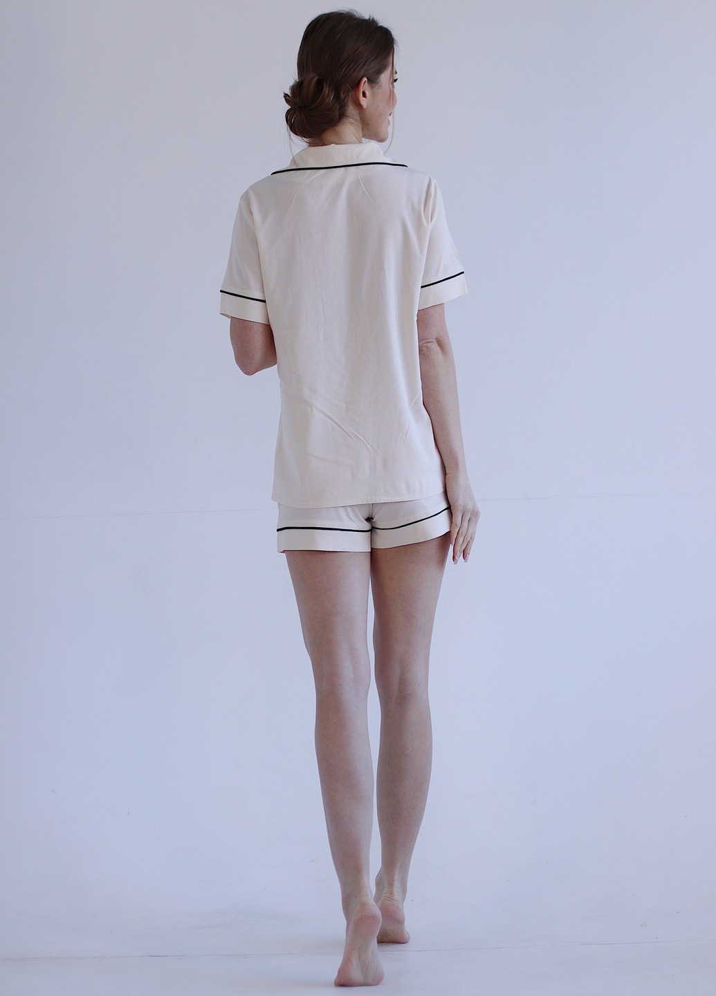 Бежева всесезон піжама (сорочка + шорти) сорочка + шорти GorLin