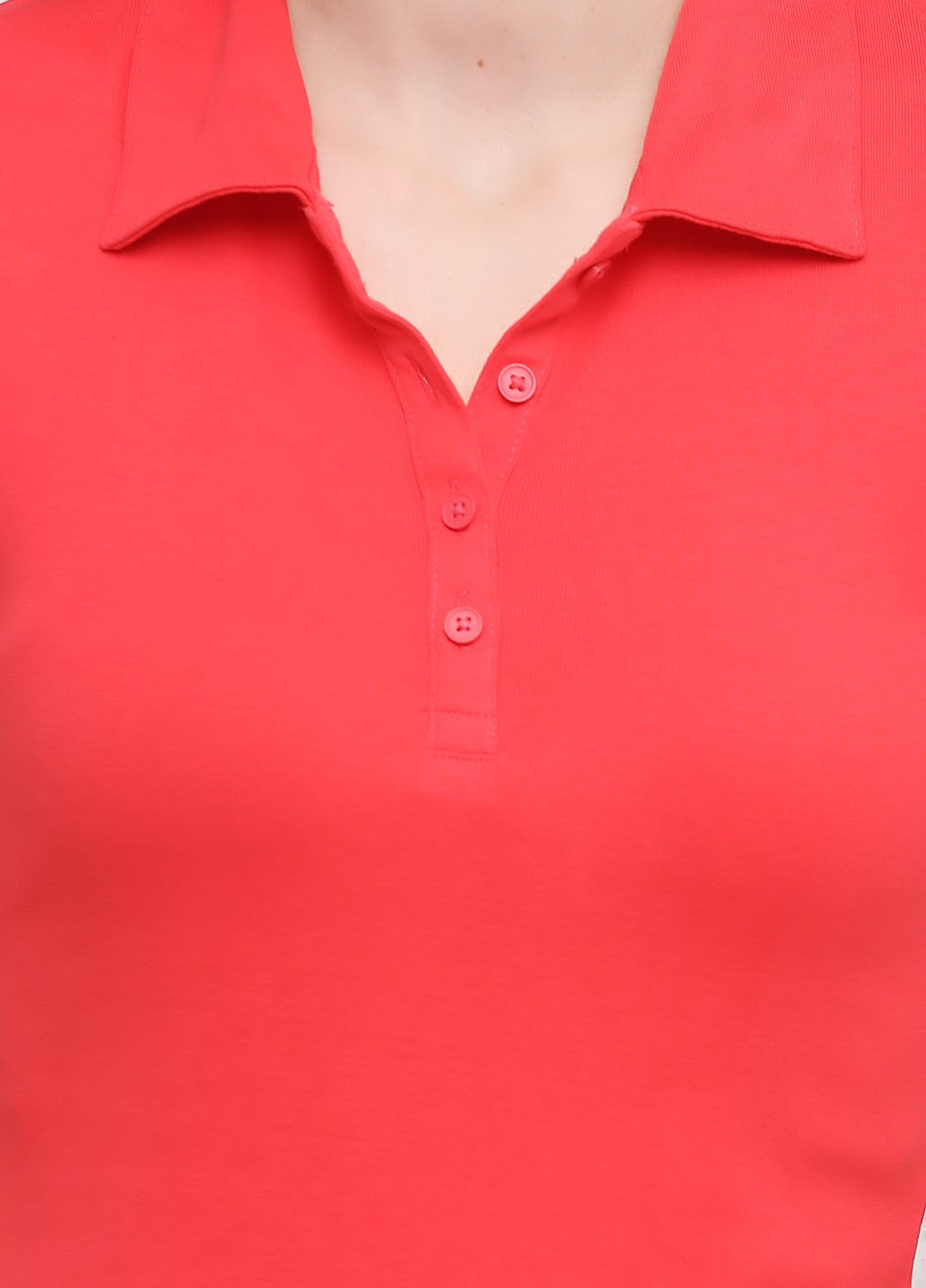 Коралловая женская футболка-поло C&A однотонная