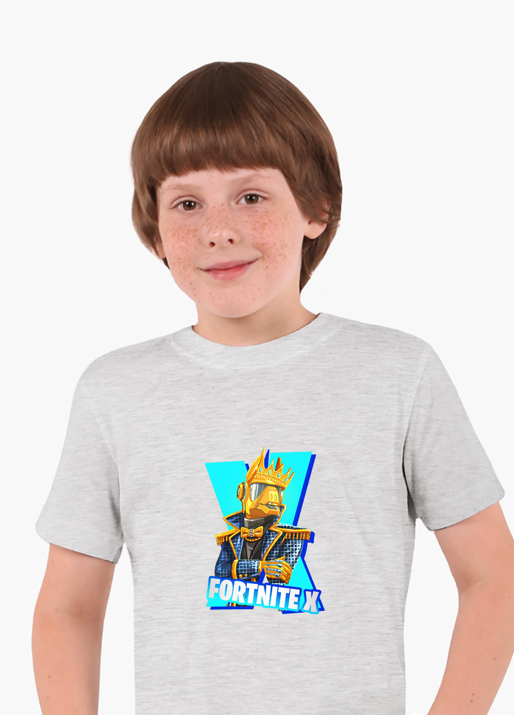 Світло-сіра демісезонна футболка дитяча фортнайт (fortnite) (9224-1196) MobiPrint