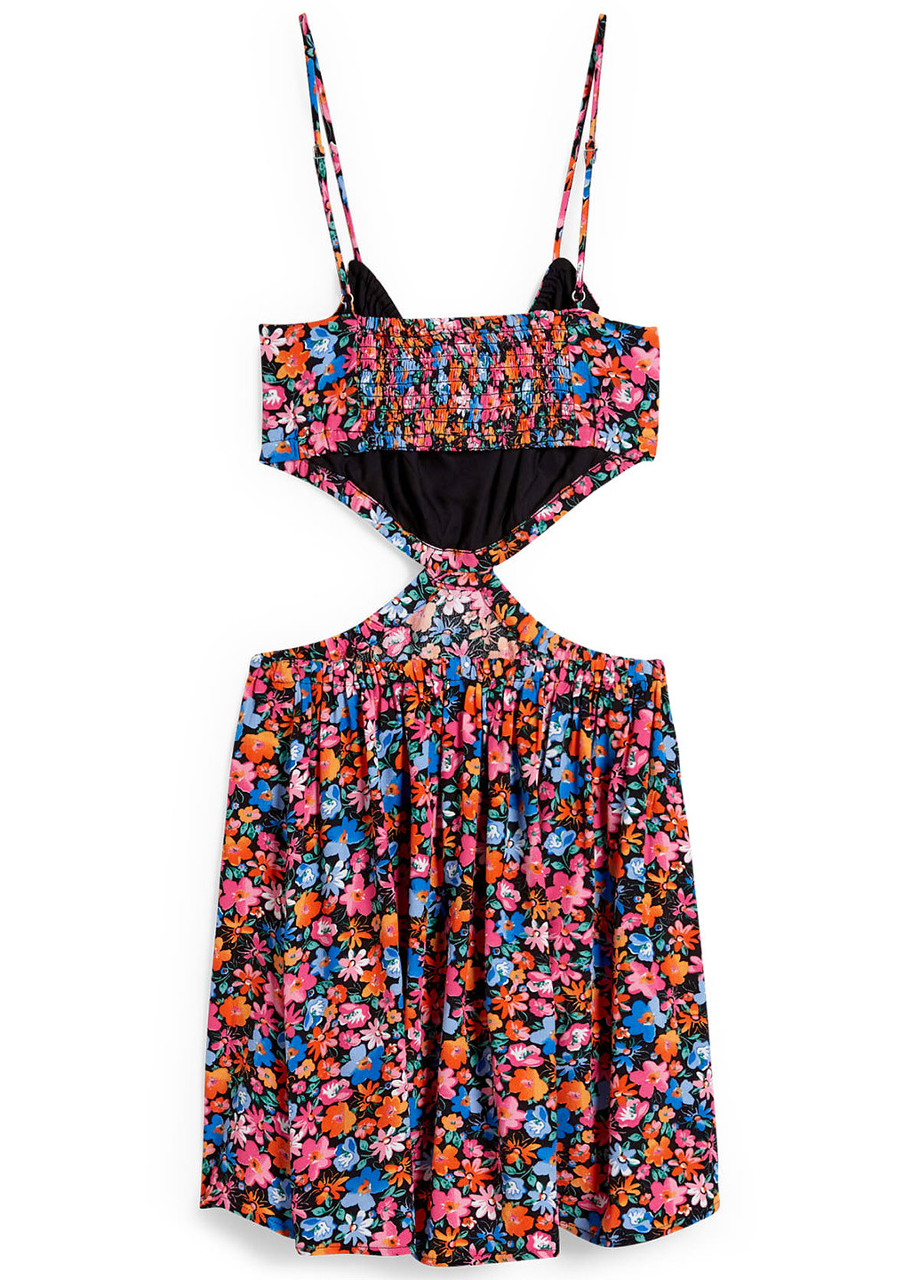 Комбинированное кэжуал платье клеш C&A с цветочным принтом