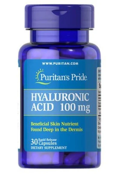 Гіалуронова кислота Puritan's Pride Hyaluronic Acid 100 mg 30capsules Puritans Pride (255189551)