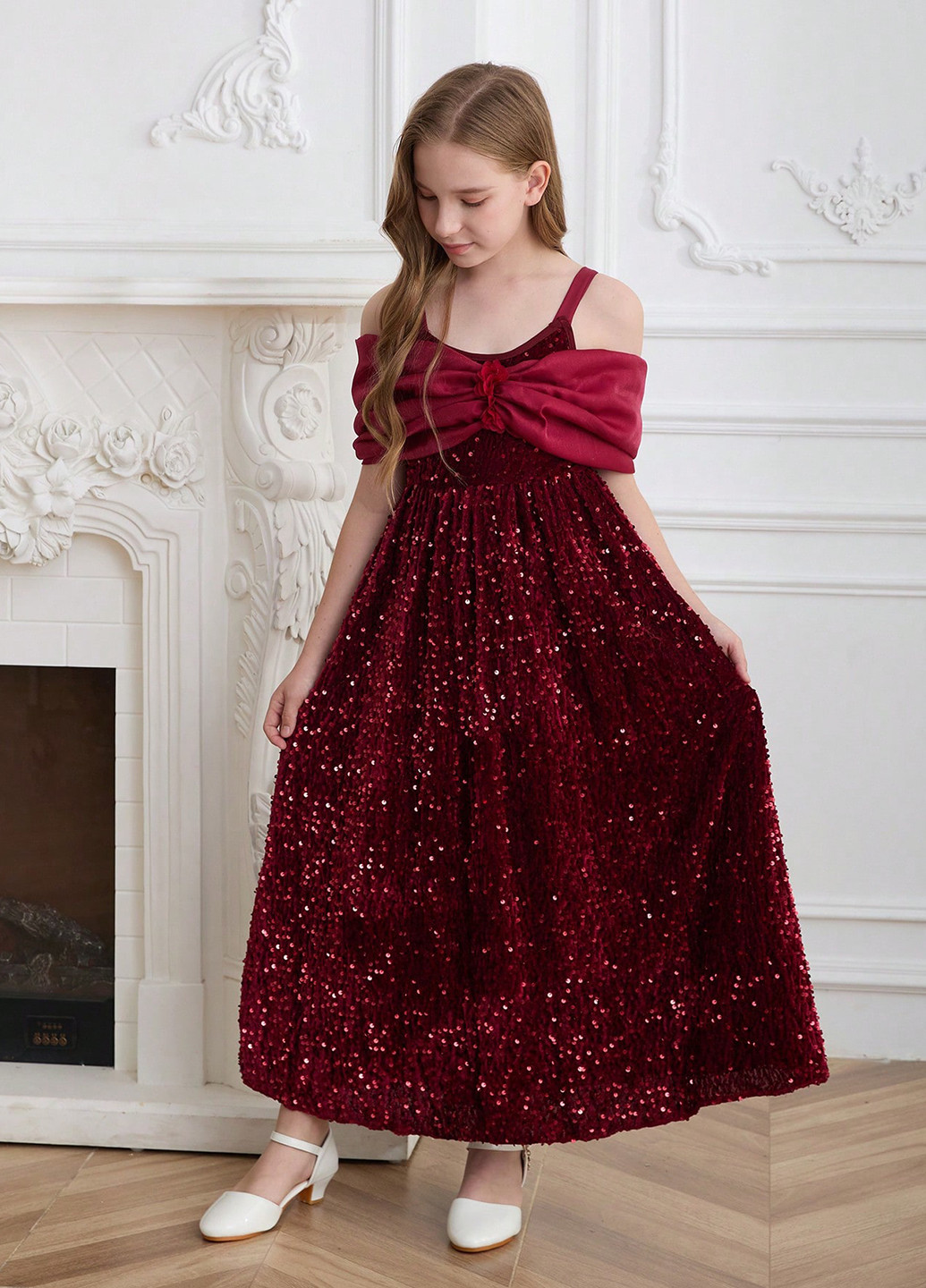 Бордовое платье SHEIN (366092693)