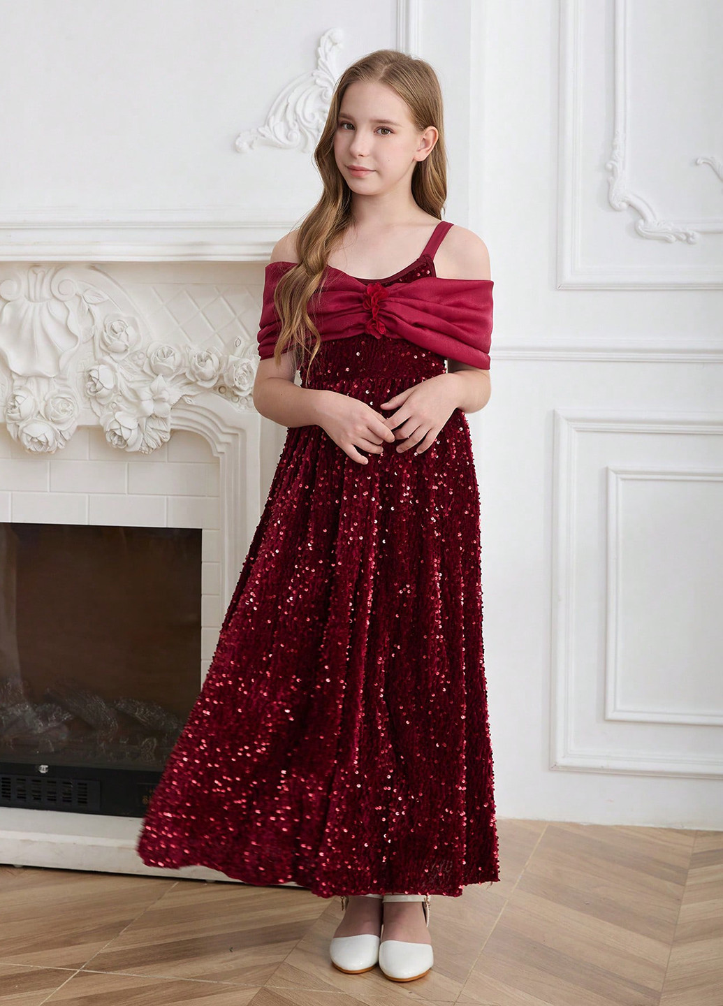 Бордовое платье SHEIN (366092693)