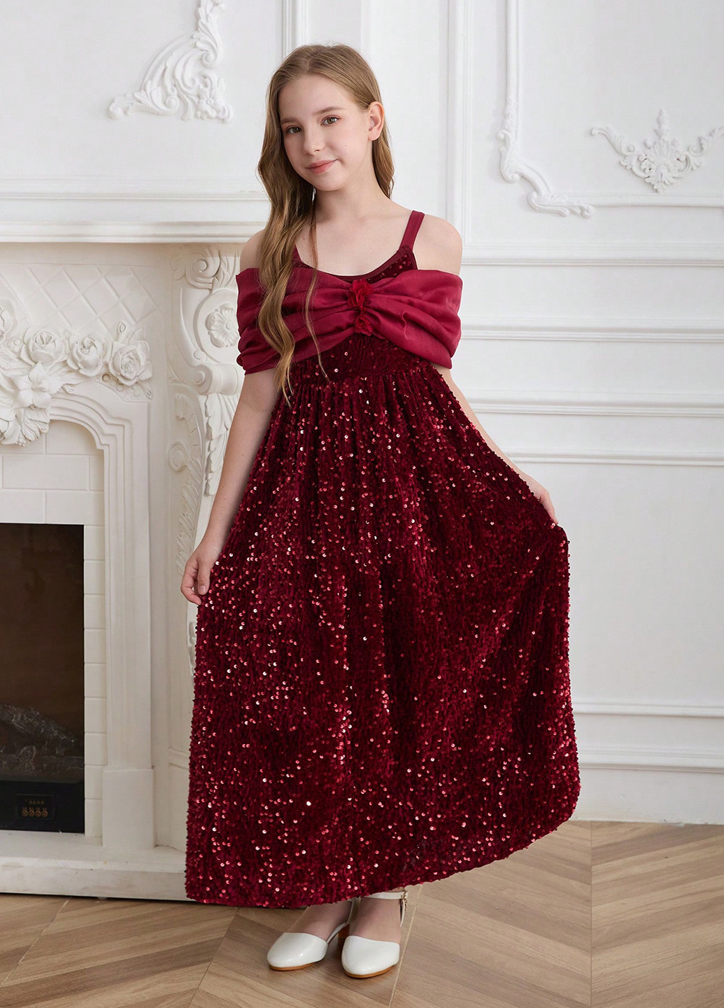 Бордовое платье SHEIN (366092693)