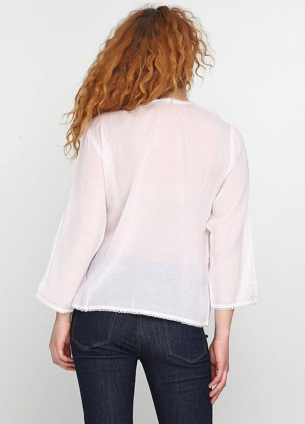 Бледно-розовая летняя блуза No Brand