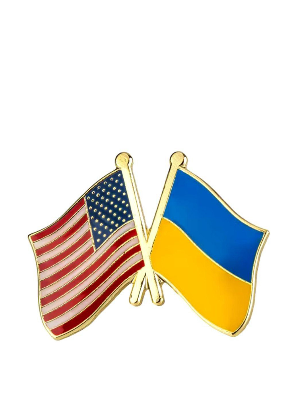 Значок-пин с флагами Украины и США No Brand (306373337)