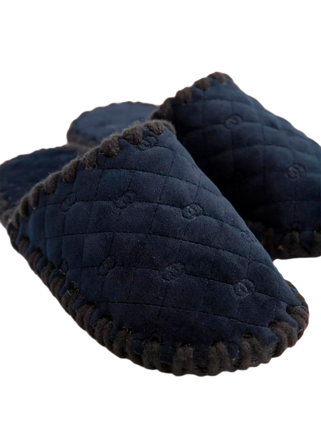 Темно-синие тапочки Family с вышивкой
