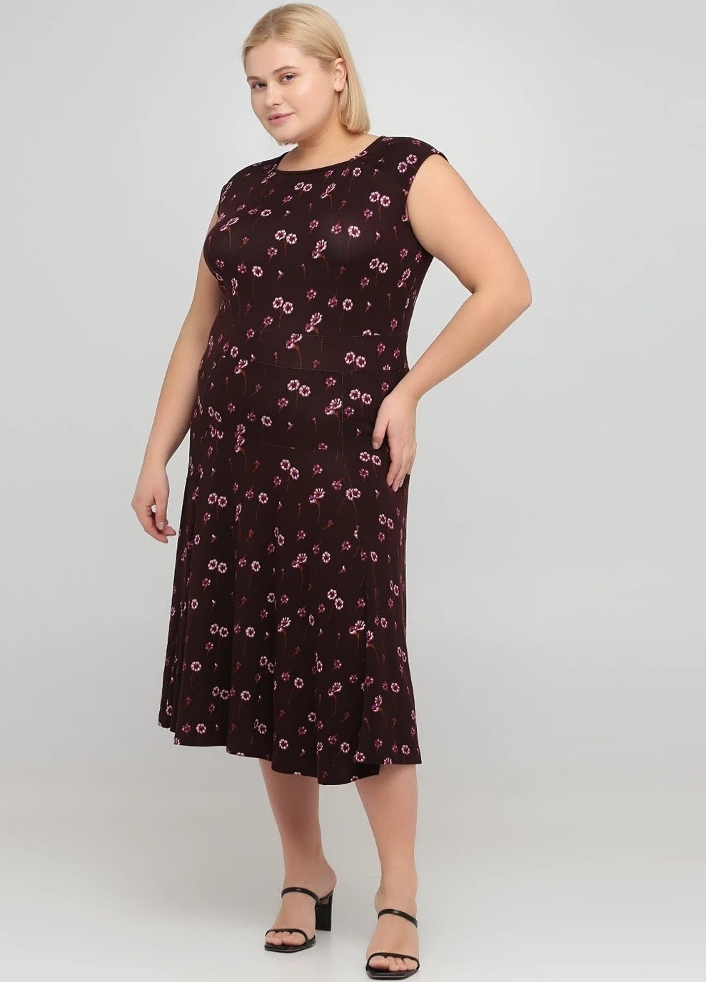 Комбінована кежуал сукня клеш з квітковим принтом Lands' End