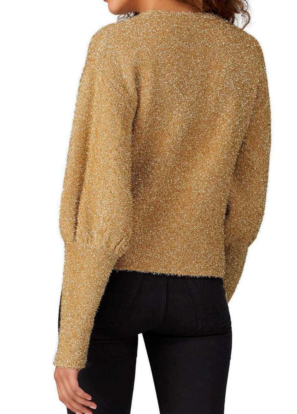 Золотой демисезонный свитер с пышными рукавами джемпер Keepsake