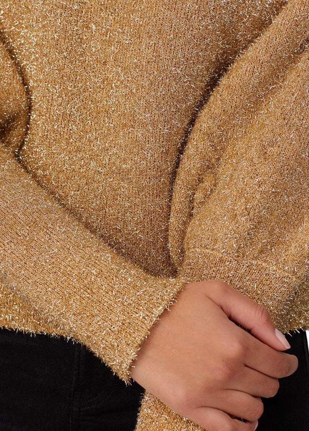 Золотой демисезонный свитер с пышными рукавами джемпер Keepsake