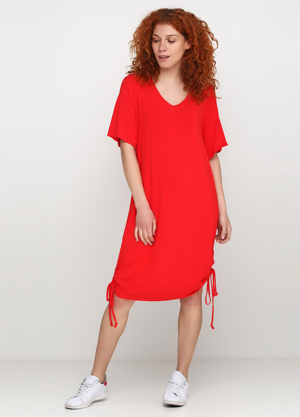 Красное кэжуал платье Adia Fashion однотонное