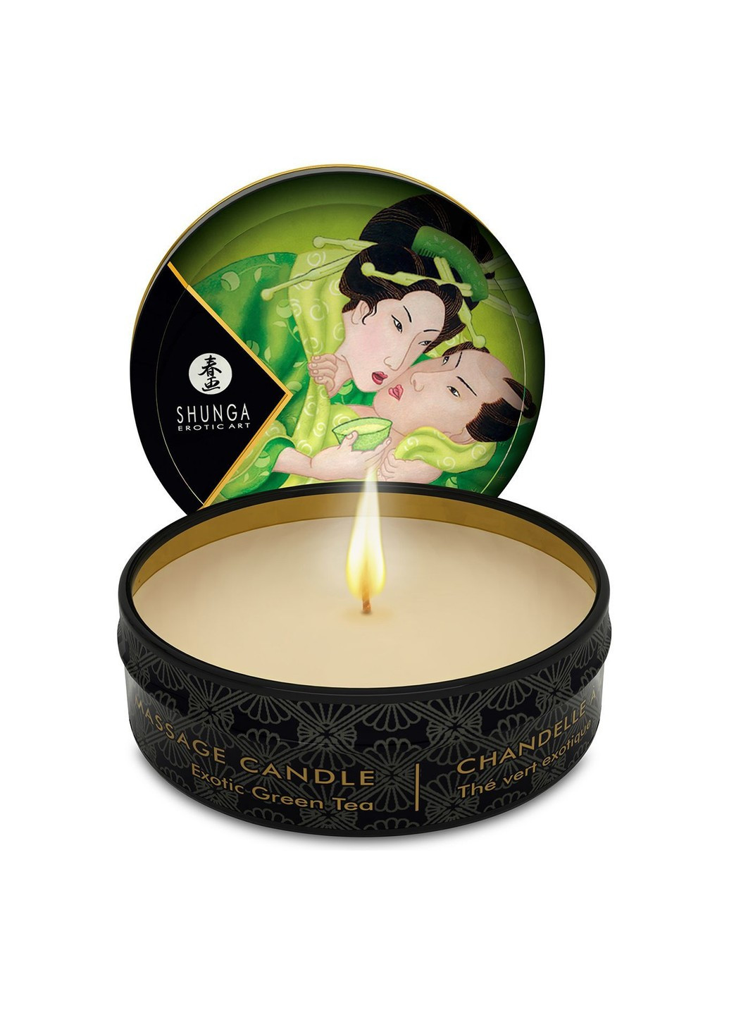 Массажная свеча Mini Massage Candle - Exotic Green Tea (30 мл) с афродизиаками Shunga (255169386)