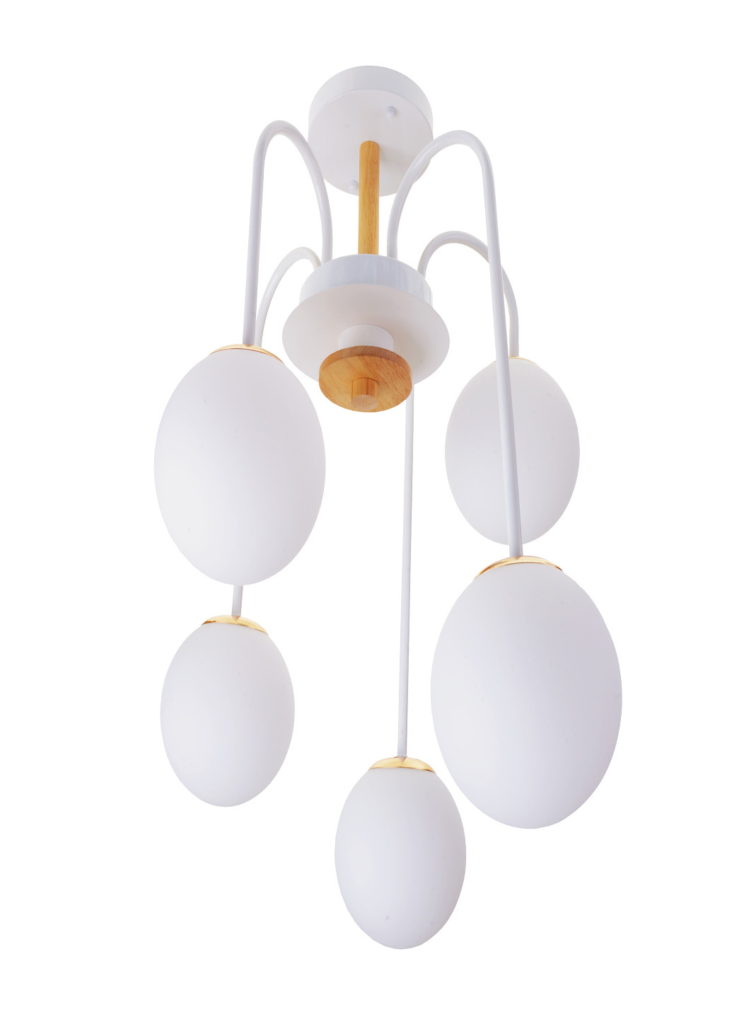 Люстра білого кольору на 5 лампочок BR-01 608S/5 E27 Wood/WH Brille (247209194)