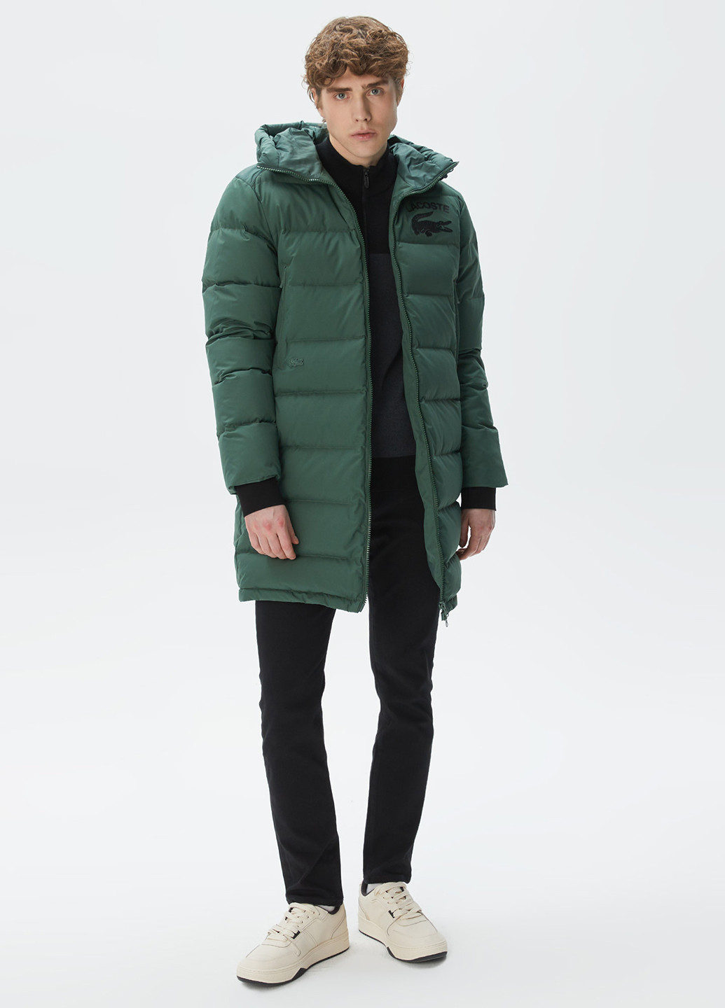 Зеленая зимняя куртка Lacoste