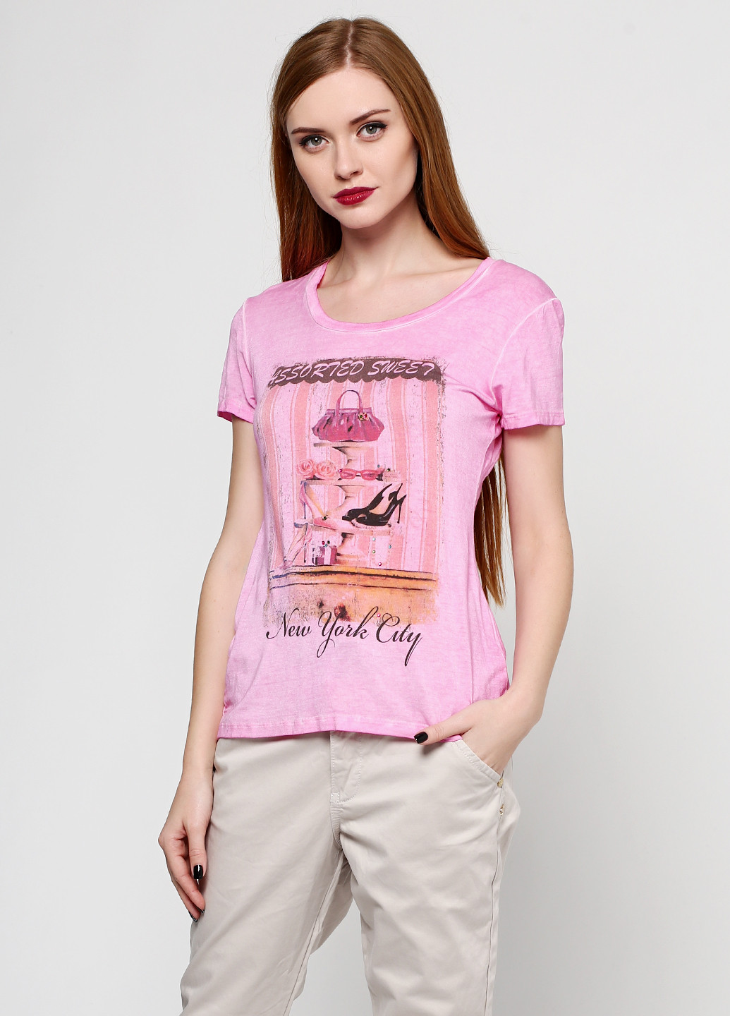 Рожева літня футболка Rinascimento