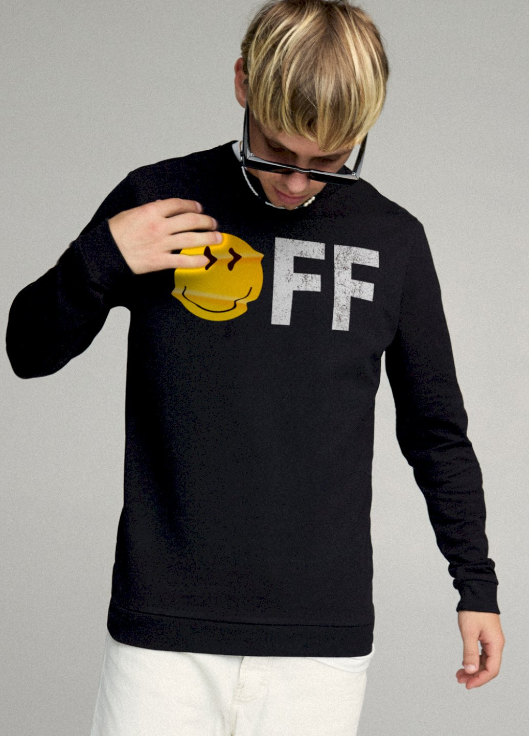 Чорний світшот чоловічий basic /no flis/ YAPPI малюнок (251424259)