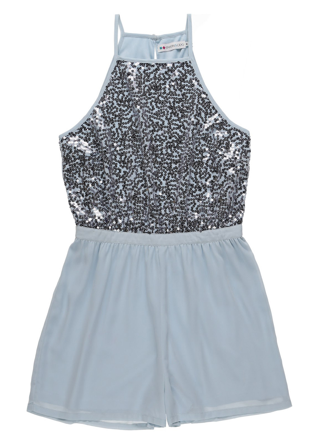 Комбинезон Even&Odd комбинезон-шорты однотонный светло-голубой кэжуал полиэстер