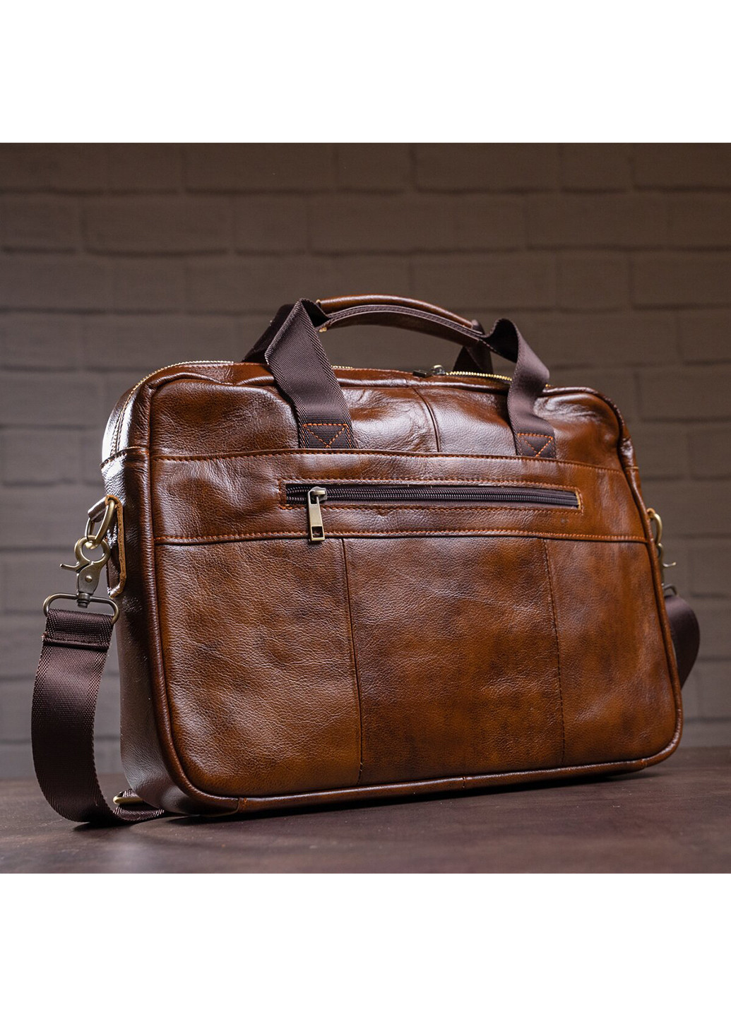 Мужская кожаная сумка 27х40х7 см Vintage (229459202)