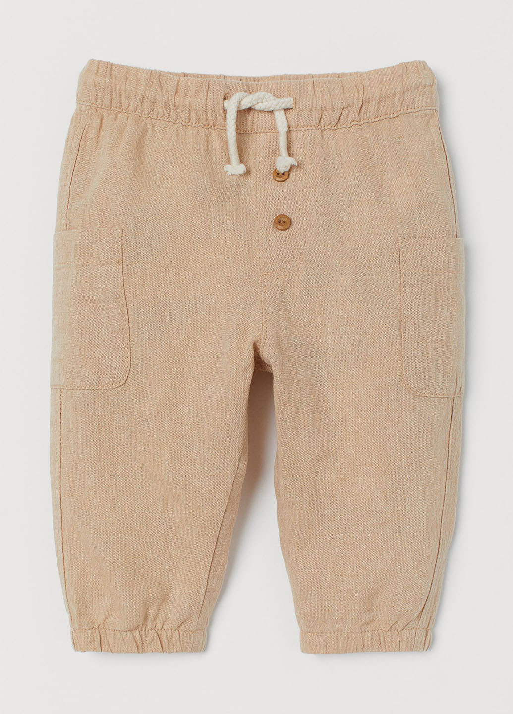 Бежевые кэжуал летние брюки джоггеры H&M