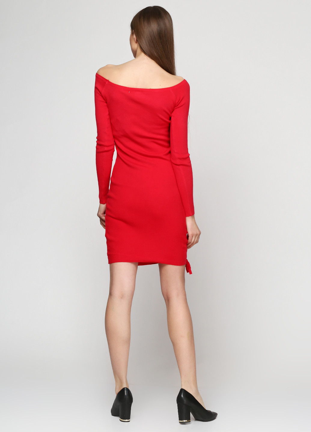 Красное кэжуал платье M.B.21 однотонное