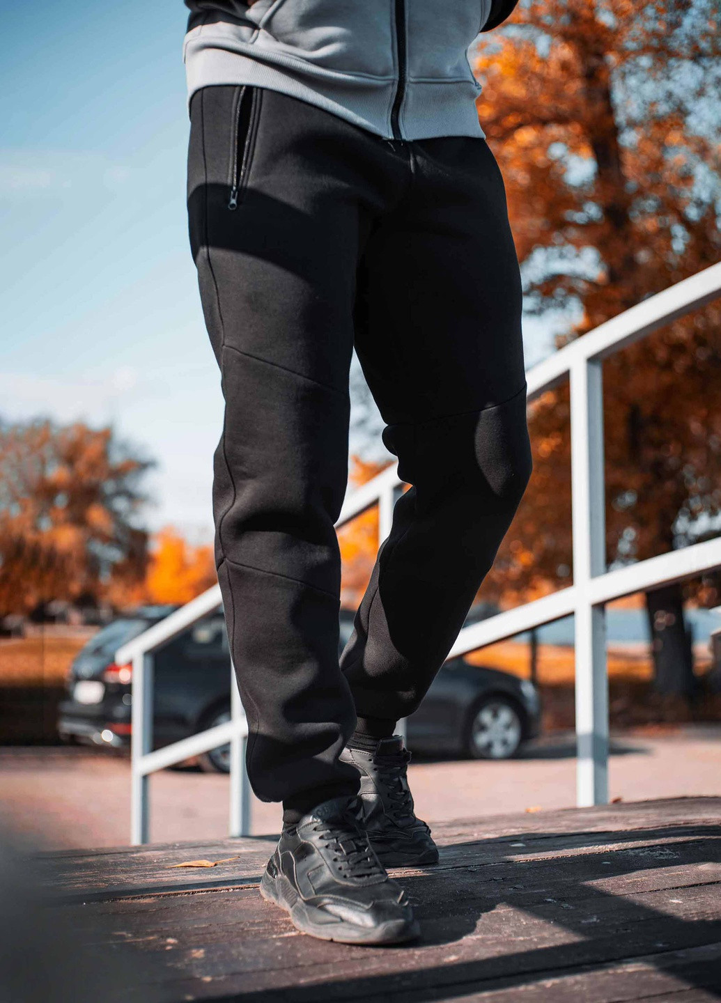 Черные спортивные зимние шаровары брюки Custom Wear