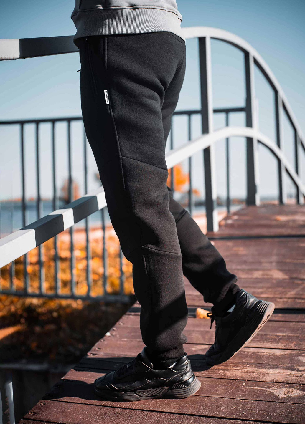 Черные спортивные зимние шаровары брюки Custom Wear