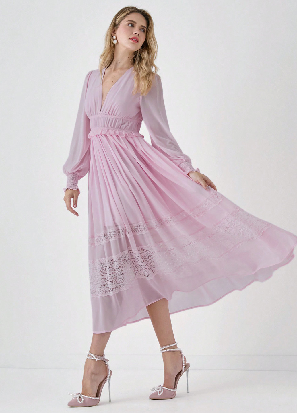 Коралова кежуал сукня а-силует SHEIN однотонна