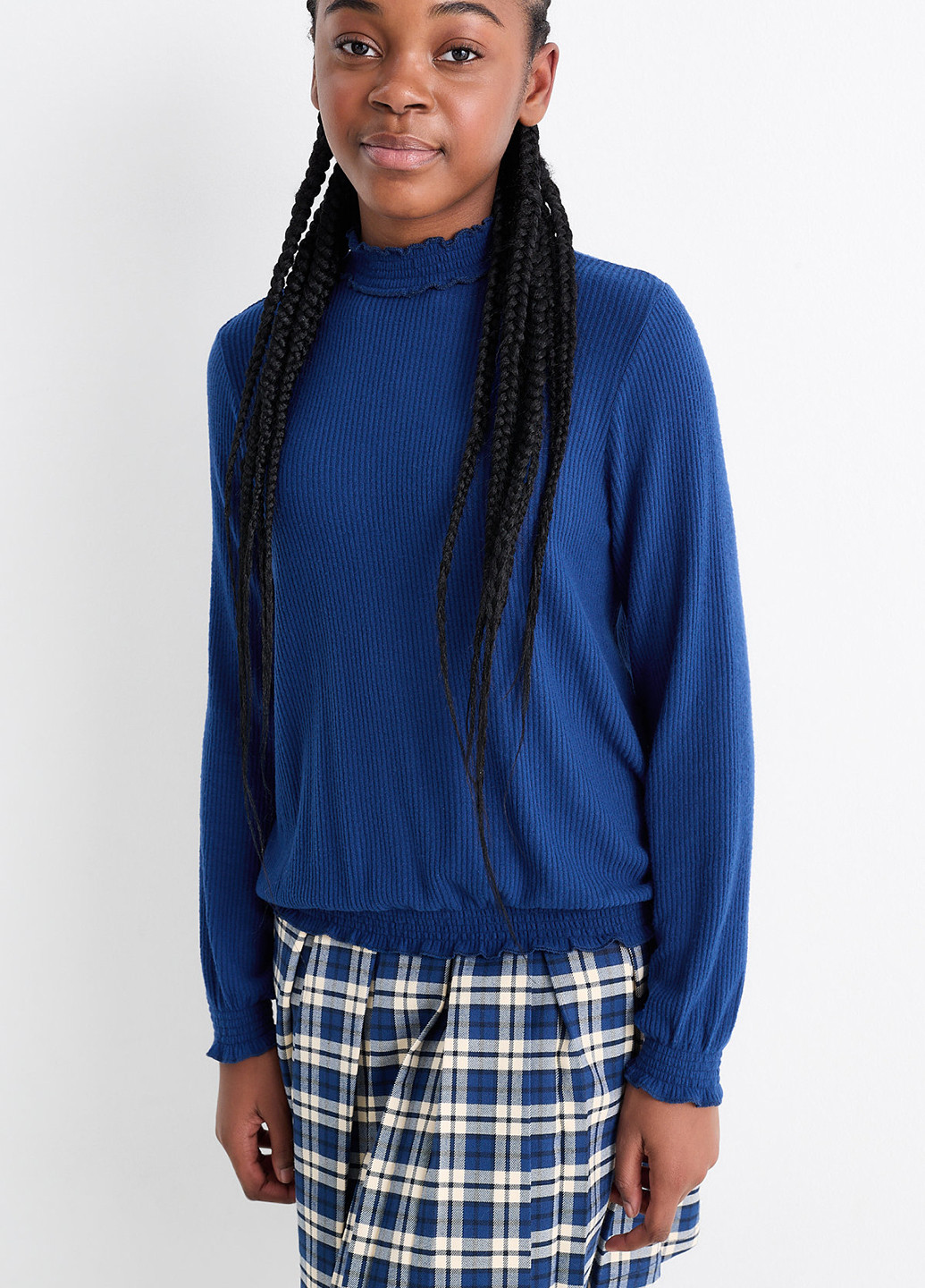 Синяя однотонная блузка C&A демисезонная