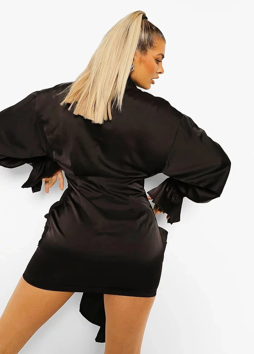 Черное кэжуал платье Boohoo однотонное