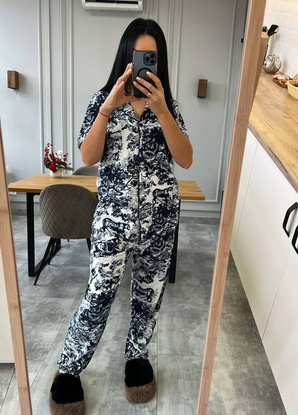 Чорна всесезон піжама (сорочка, шорти, штани) сорочка + шорти + брюки Fashion