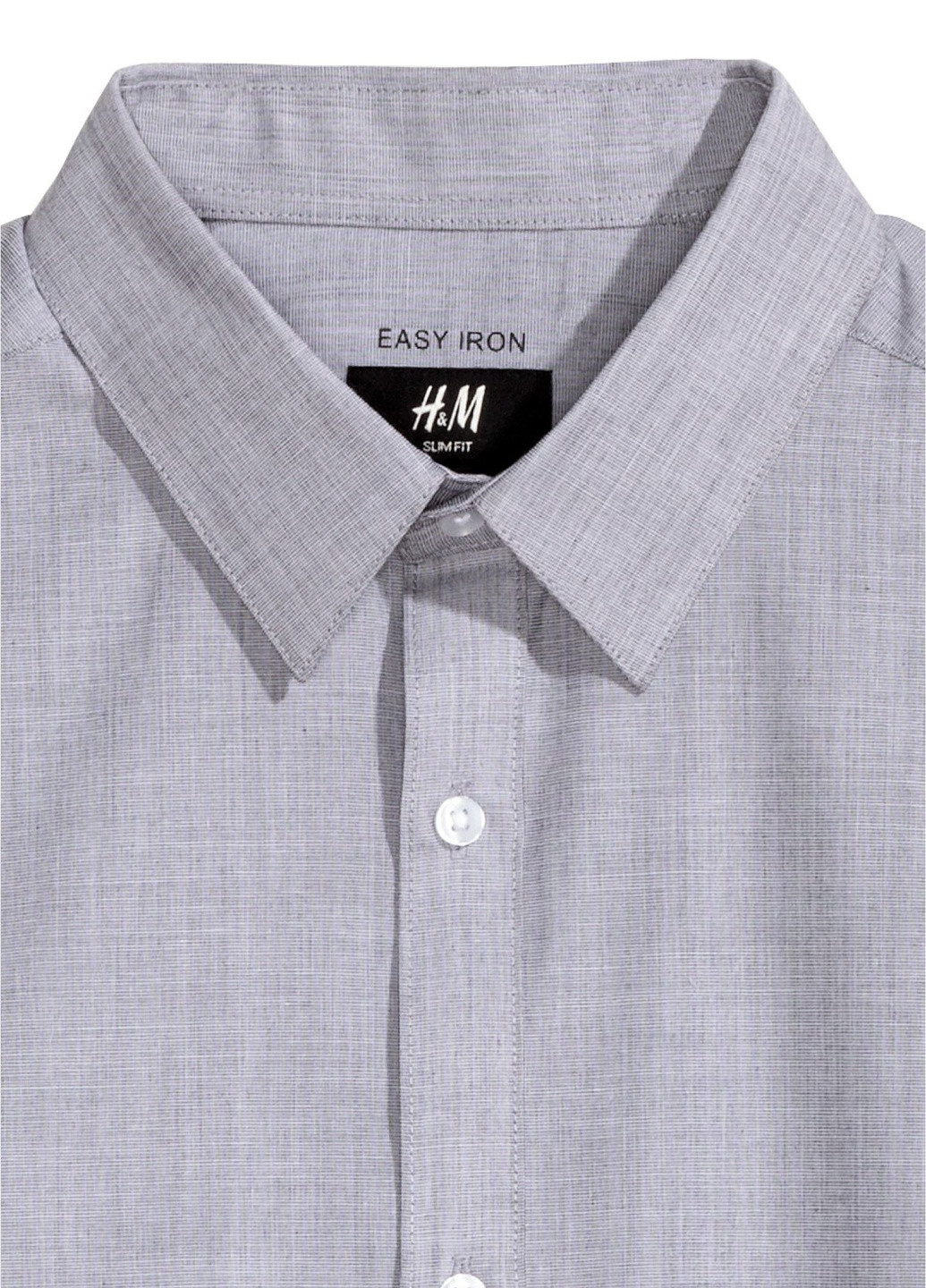 Серая рубашка с логотипом H&M