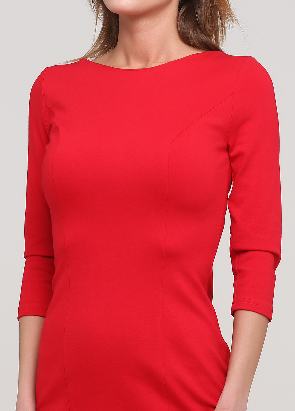 Красное деловое платье футляр PUBLIC&PRIVATE однотонное