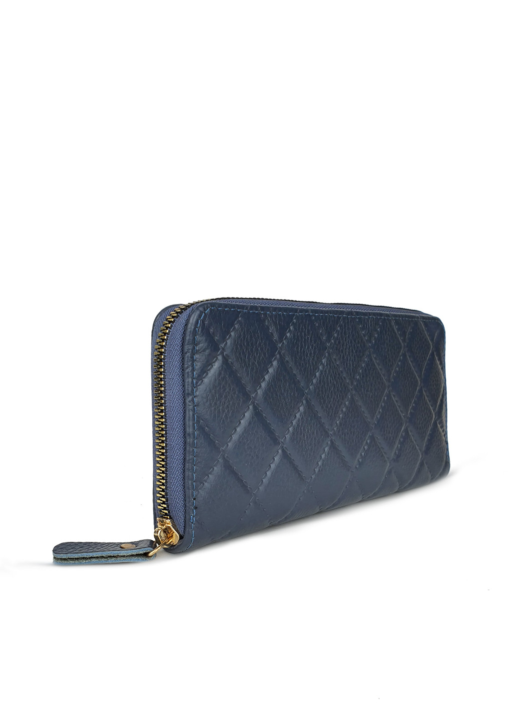 Женский кошелек портмоне на молнии кожаный синего цвета 19*10*2 Fashion (252033303)