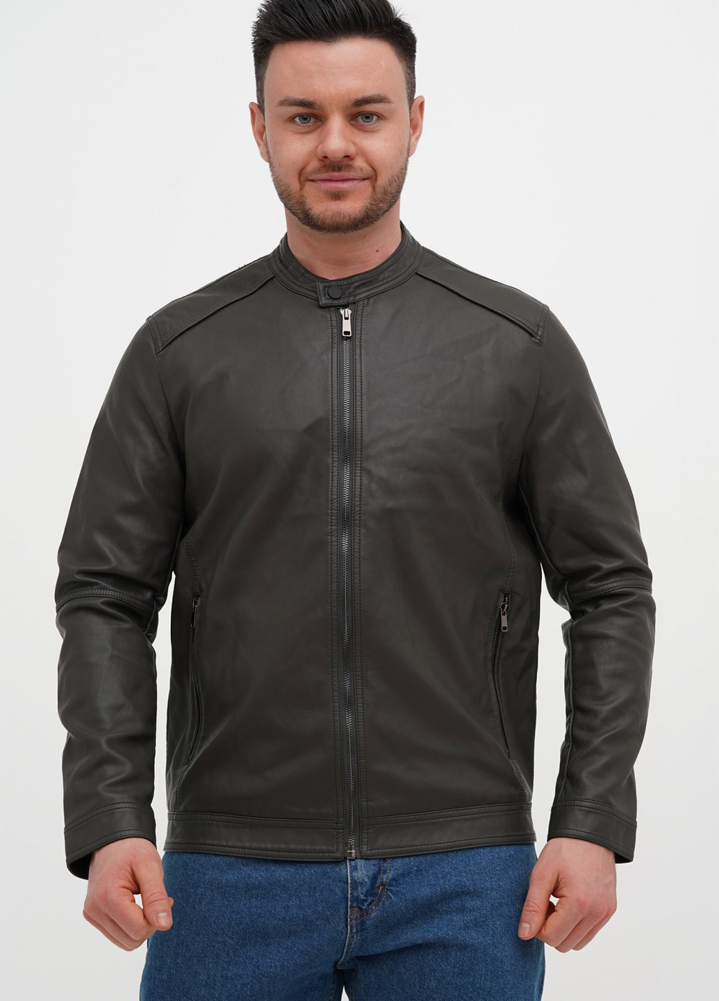 Серо-зеленая демисезонная куртка Trend Collection