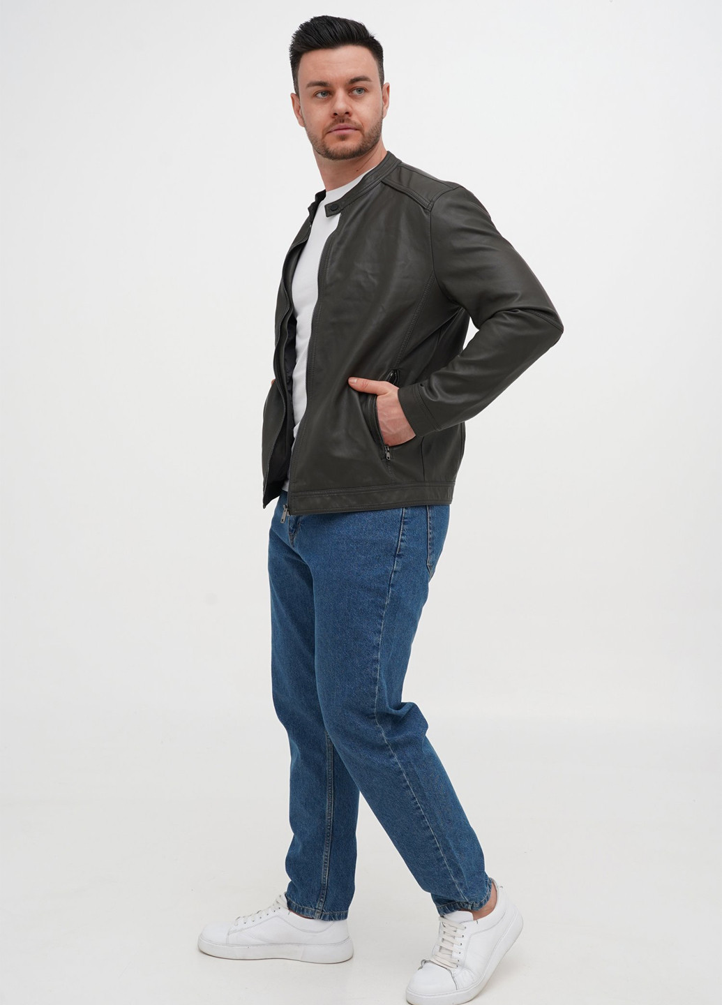 Серо-зеленая демисезонная куртка Trend Collection