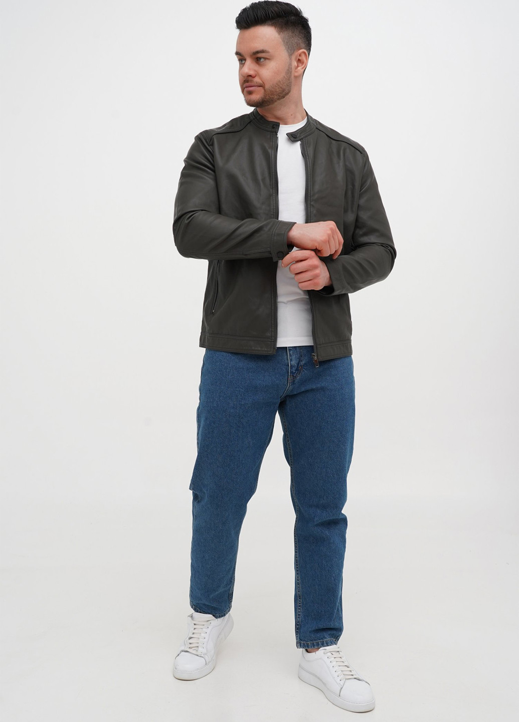 Серо-зеленая демисезонная куртка Trend Collection