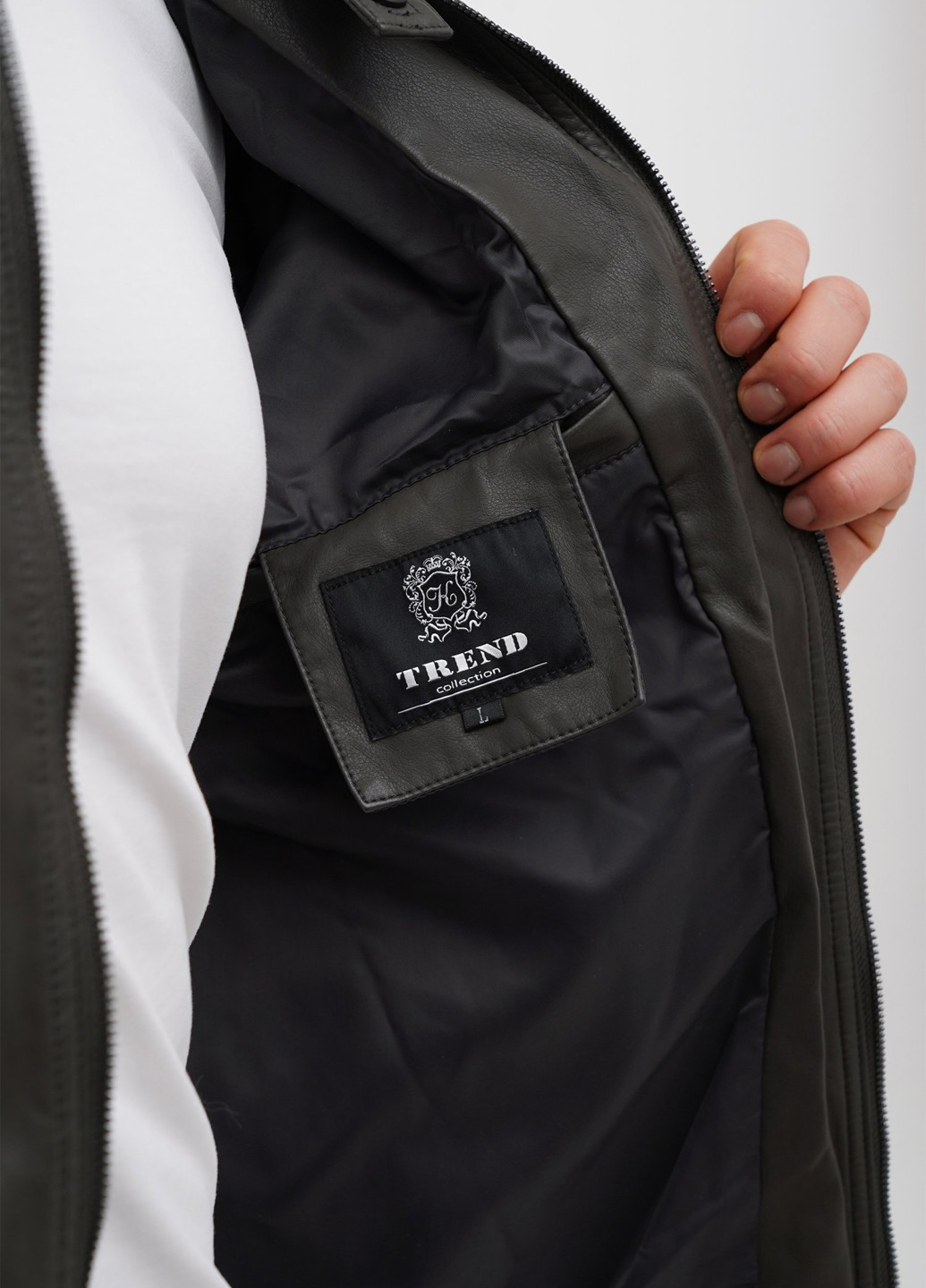 Серо-зеленая демисезонная куртка Trend Collection