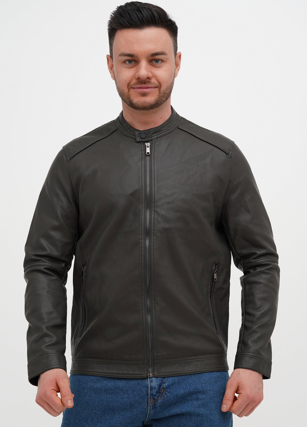 Серо-зеленая демисезонная куртка Trend Collection