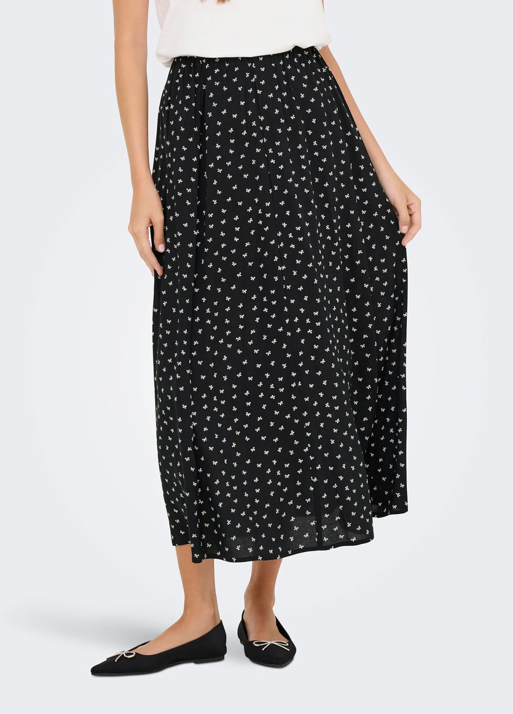 Черная кэжуал цветочной расцветки юбка Only