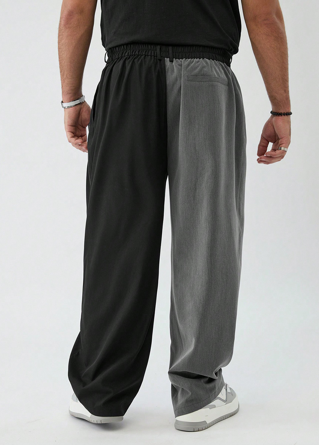 Комбинированные кэжуал демисезонные прямые брюки SHEIN