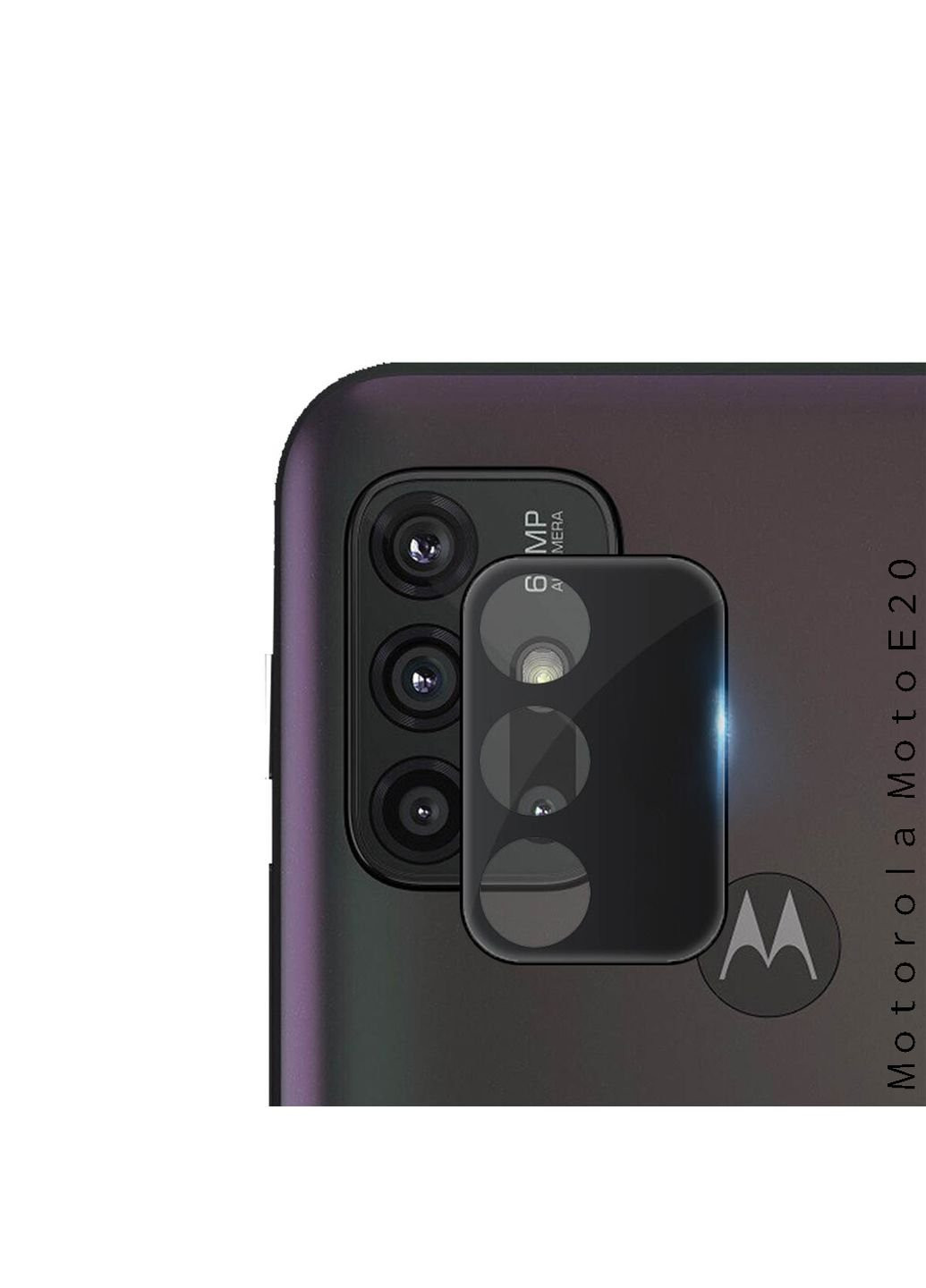 Стекло защитное for camera Motorola Moto E20 Black (707033) (707033) BeCover (252369228)