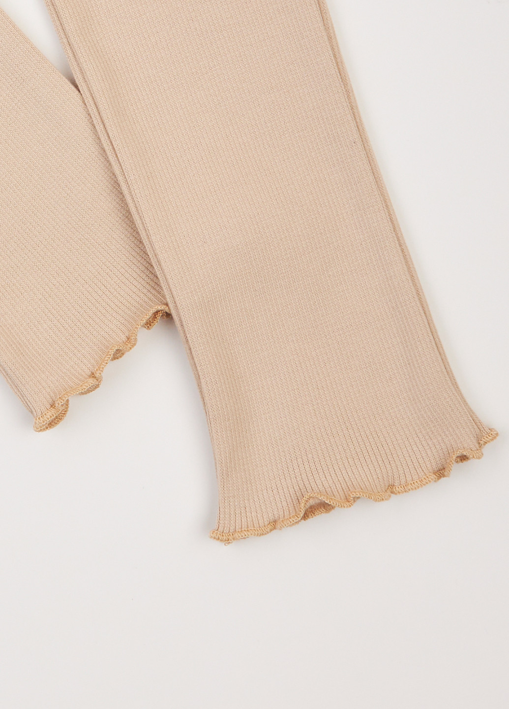 Бежевый демисезонный комплект (лонгслив, брюки) Фламинго