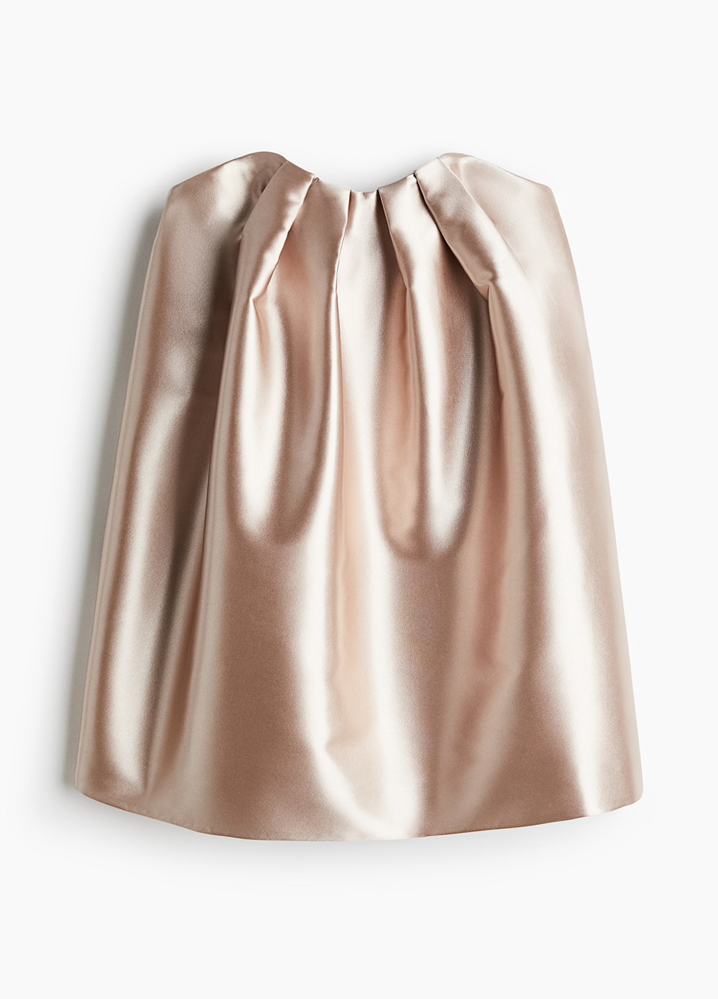 Пудровое коктейльное, вечернее платье с открытыми плечами H&M однотонное