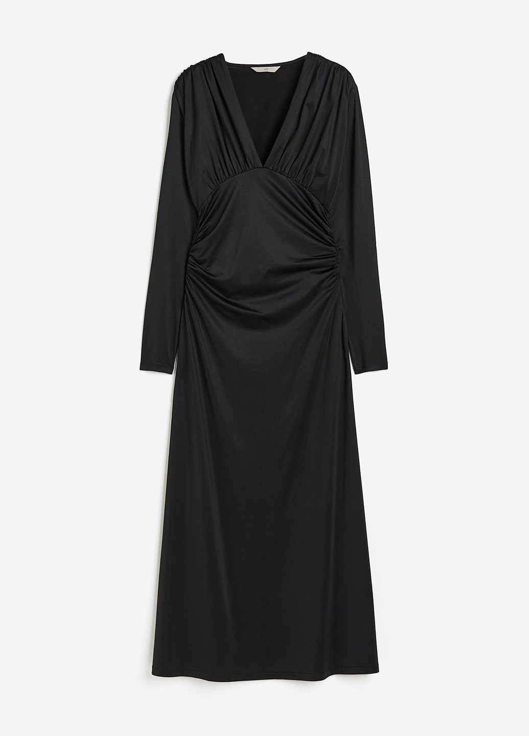 Черное вечернее, кэжуал платье клеш, в стиле ампир H&M однотонное