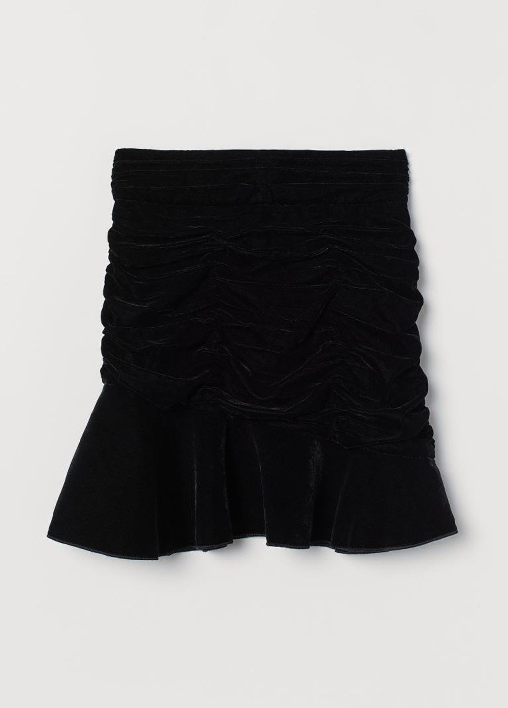 Черная кэжуал однотонная юбка H&M с баской