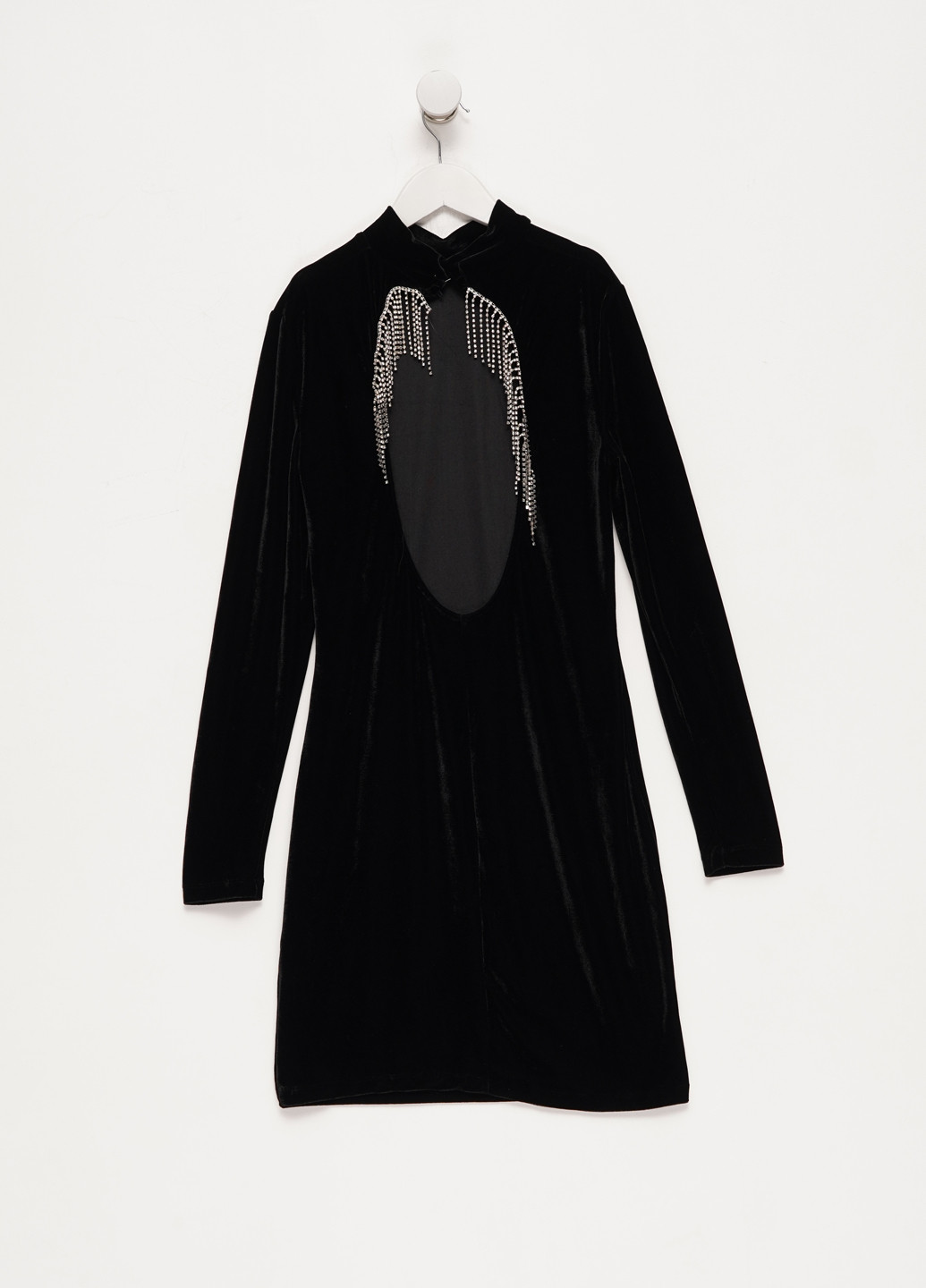 Чорна кежуал, вечірня сукня а-силует, з відкритою спиною Terranova однотонна