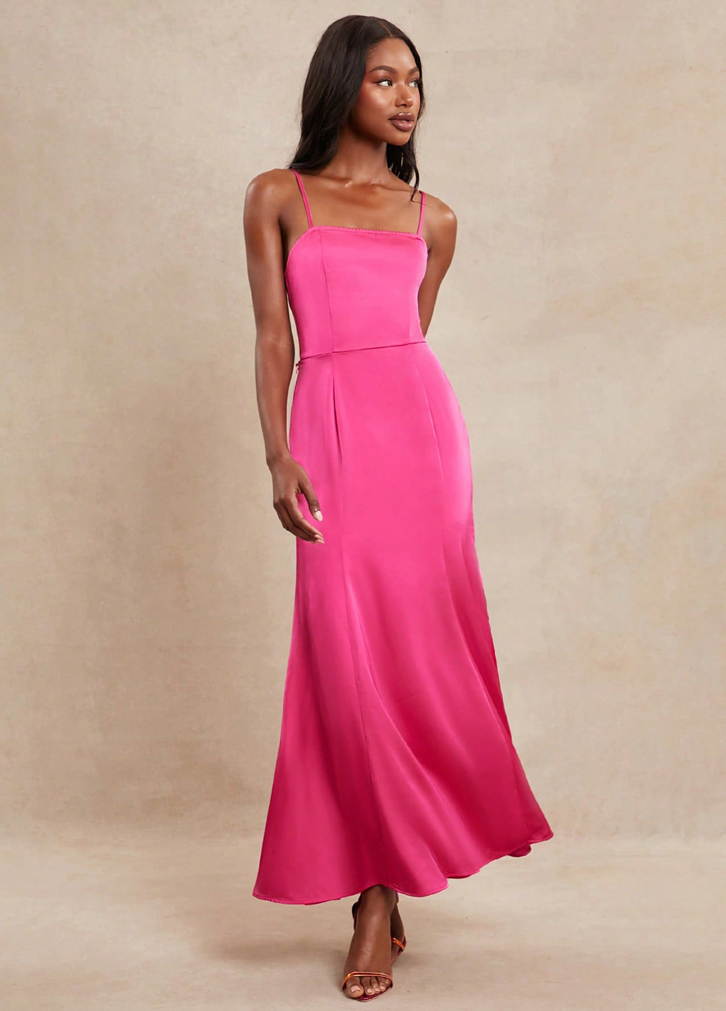 Розовое вечернее, кэжуал платье годе SHEIN однотонное