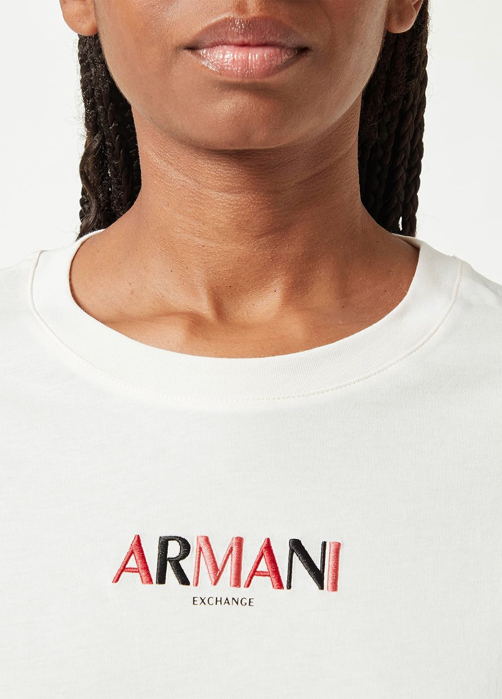 Молочна літня футболка Armani Exchange