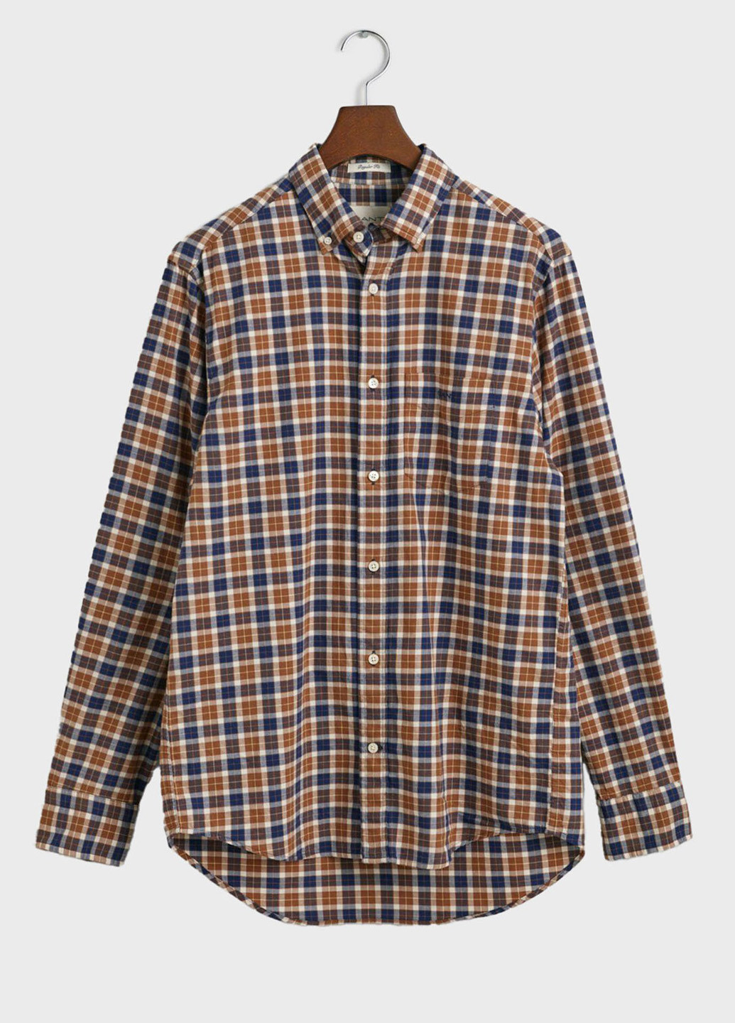 Коричневая кэжуал рубашка в клетку Gant