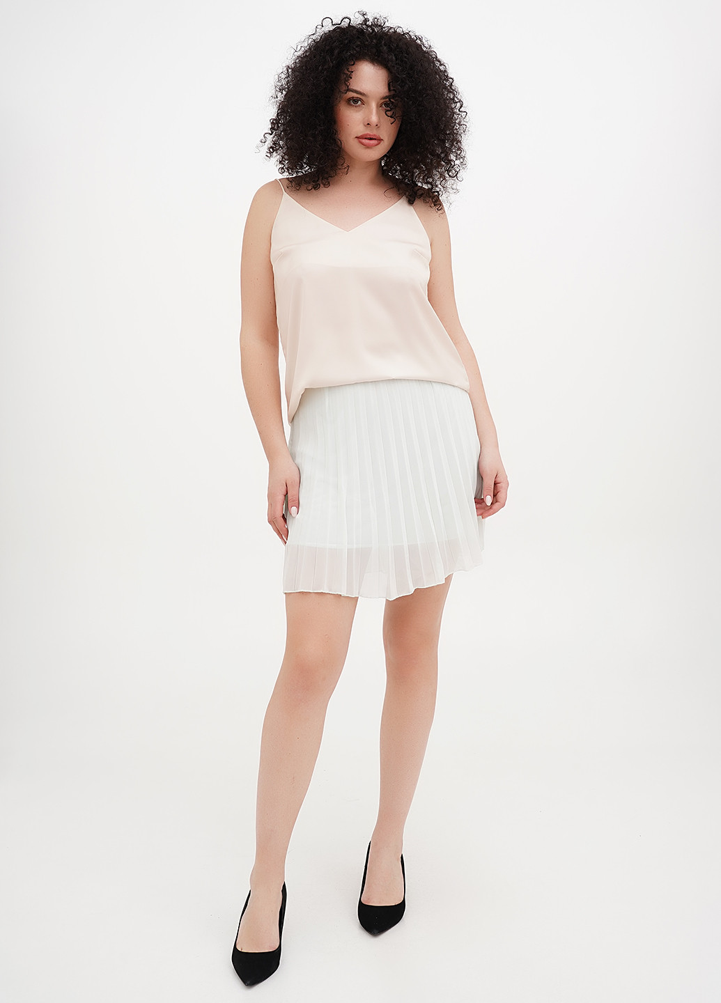 Мятная кэжуал однотонная юбка Vicolo плиссе